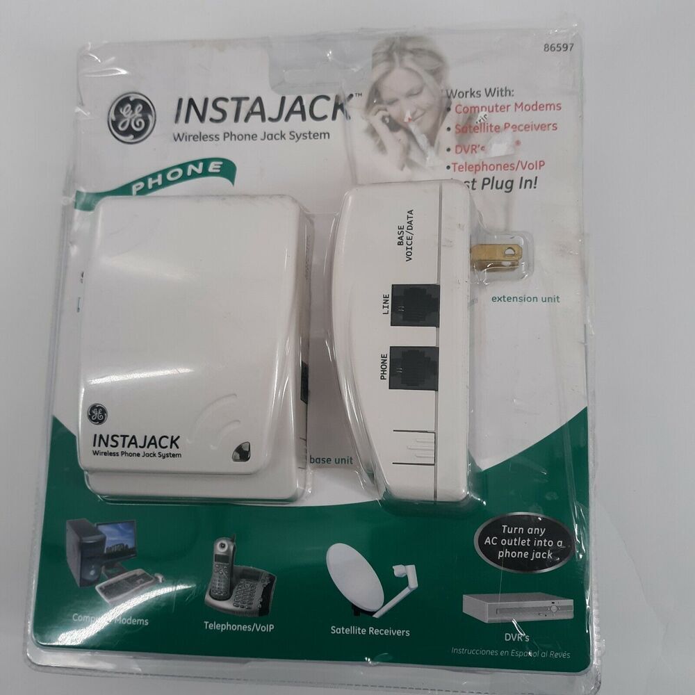 GE Instajack 86597 Wireless Phone Jack System Satellite DVR Computer Modems